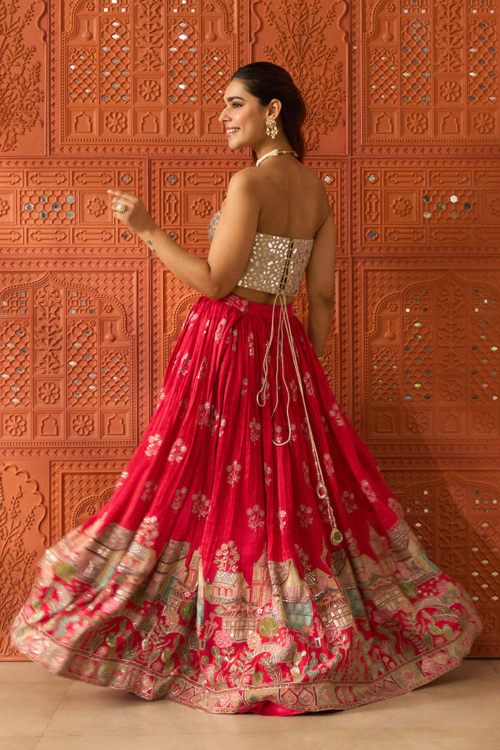 Sheesh Mahal Pink Skirt Set
