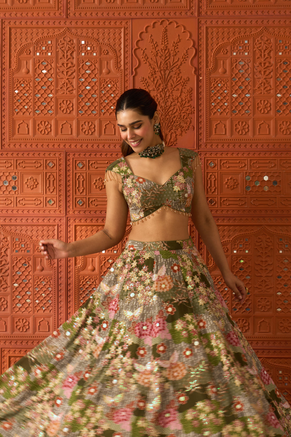 Zareen Green Lehenga Set
