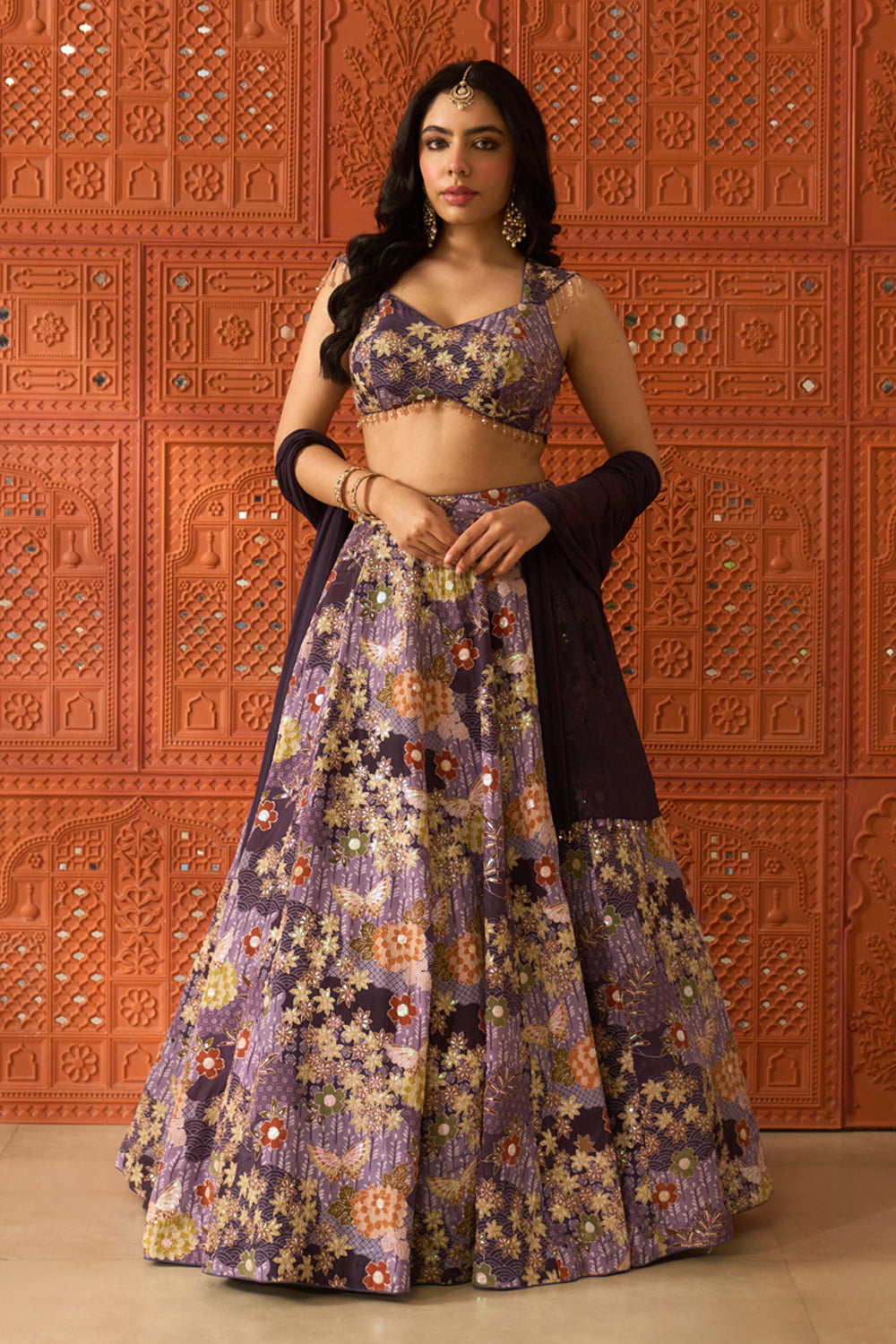Zareen Purple Lehenga Set