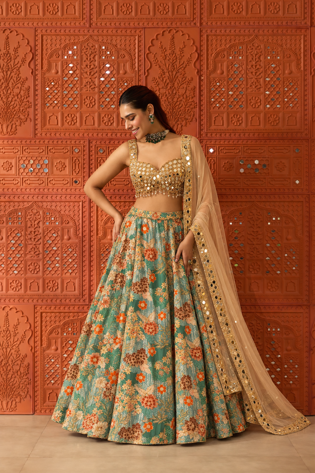Zareen Sky Blue Lehenga Set