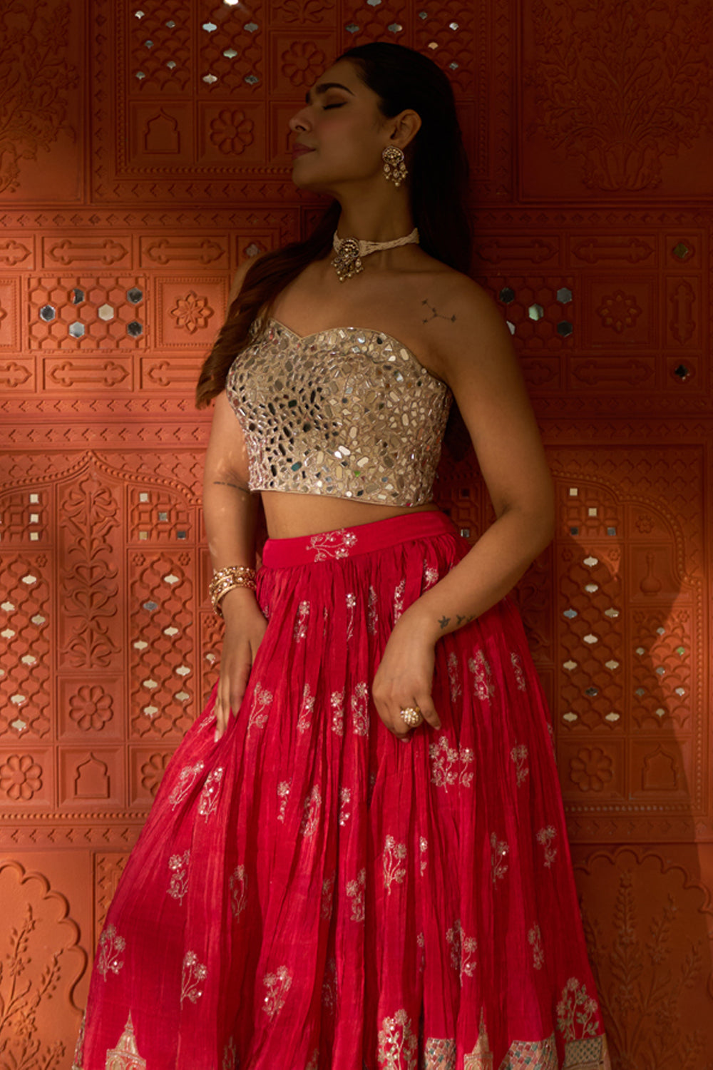 Sheesh Mahal Pink Skirt Set
