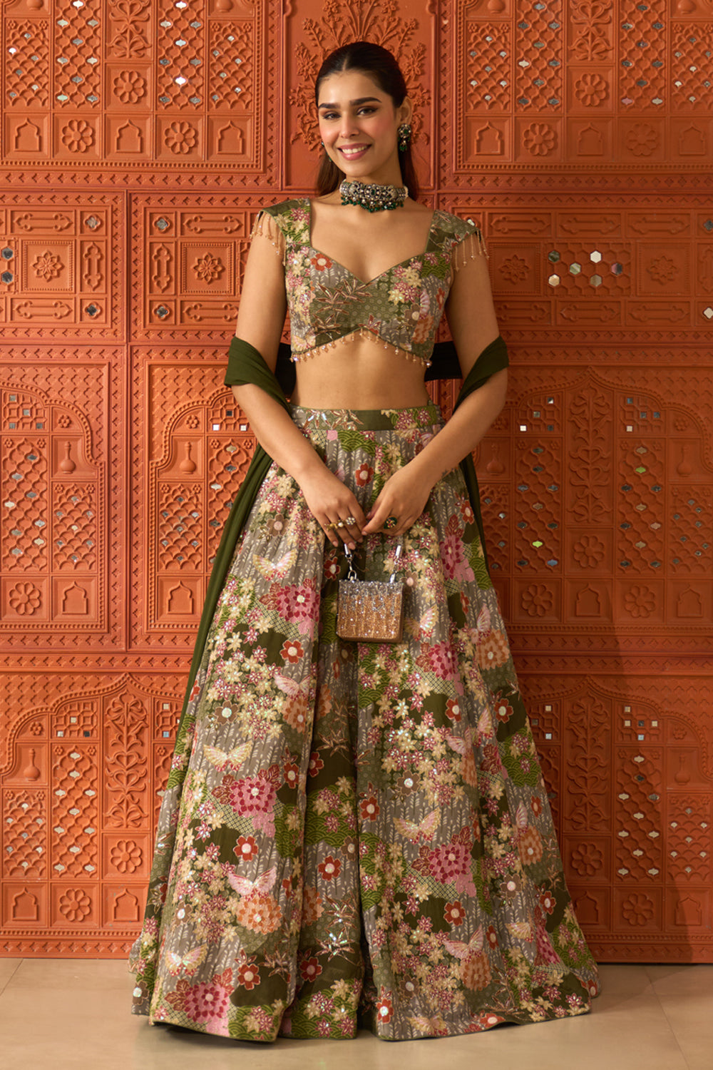 Zareen Green Lehenga Set