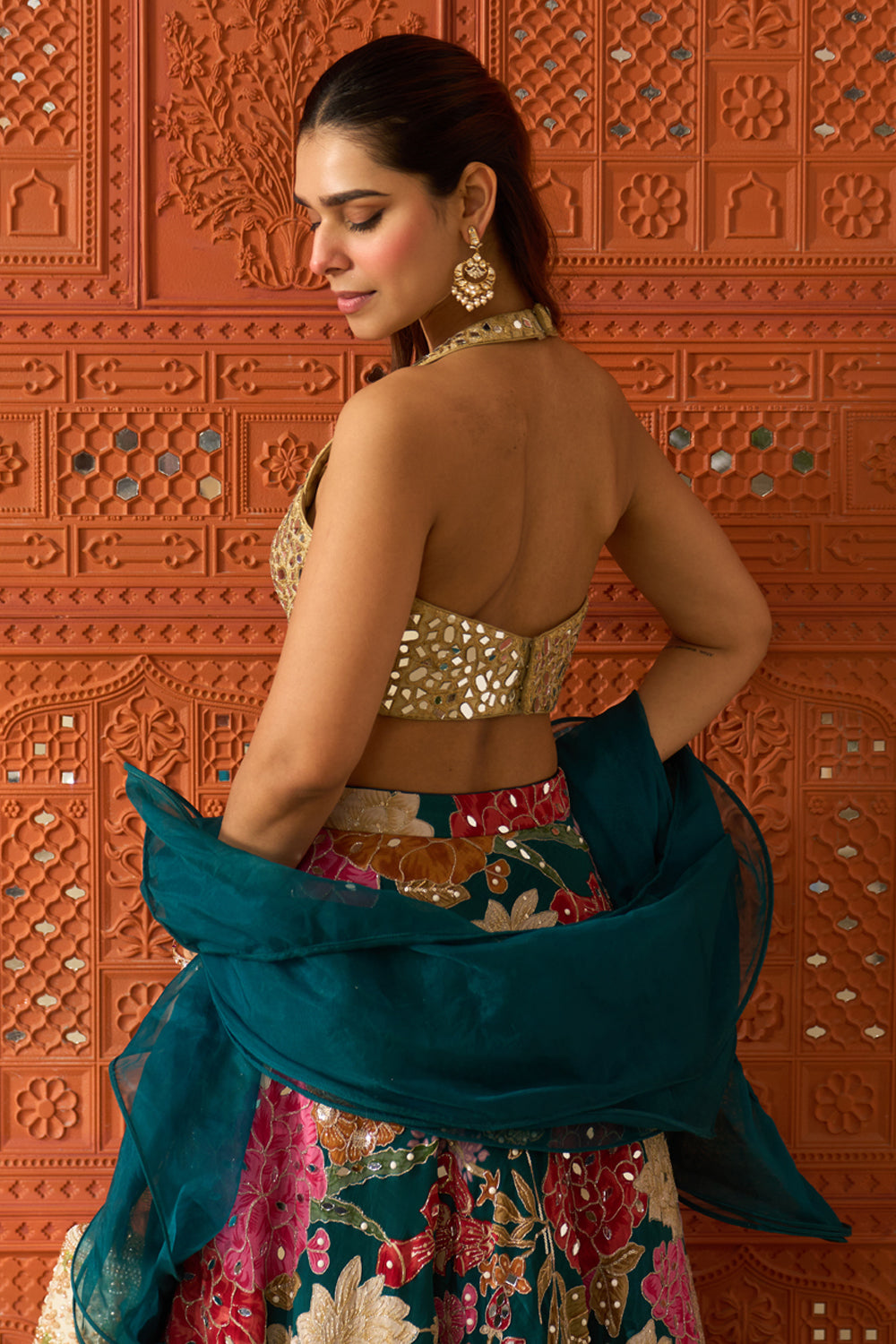 Malika Midnight Green Lehenga Set