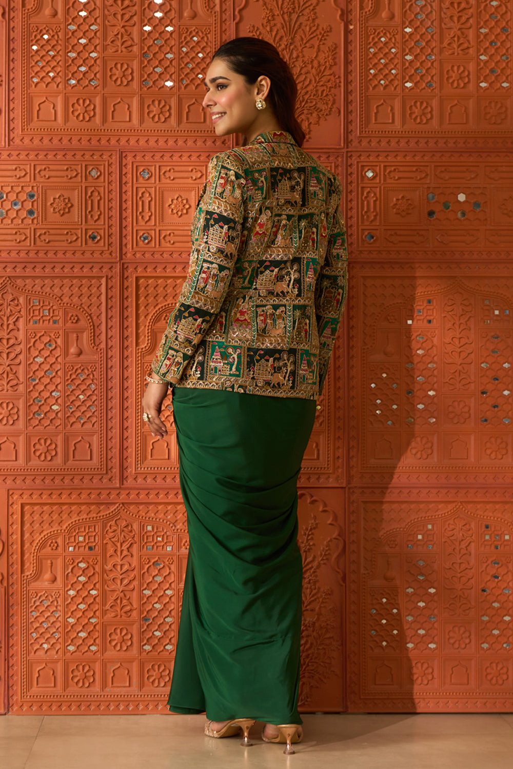 Emerald Darbar Jacket Set